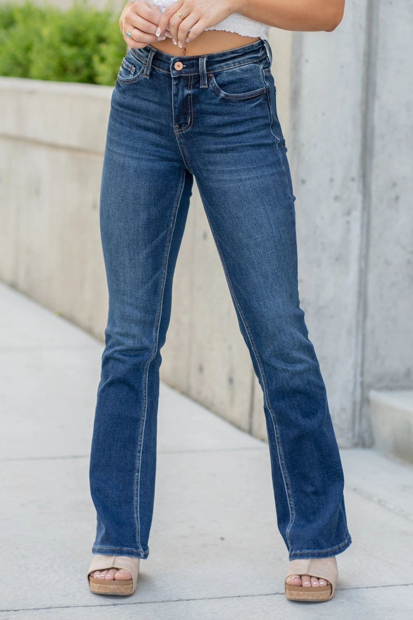 Little Sunshine High Rise Mini Flare Regular & Plus Sizes Contemporary Fit Minimalist Daily Wear Loose