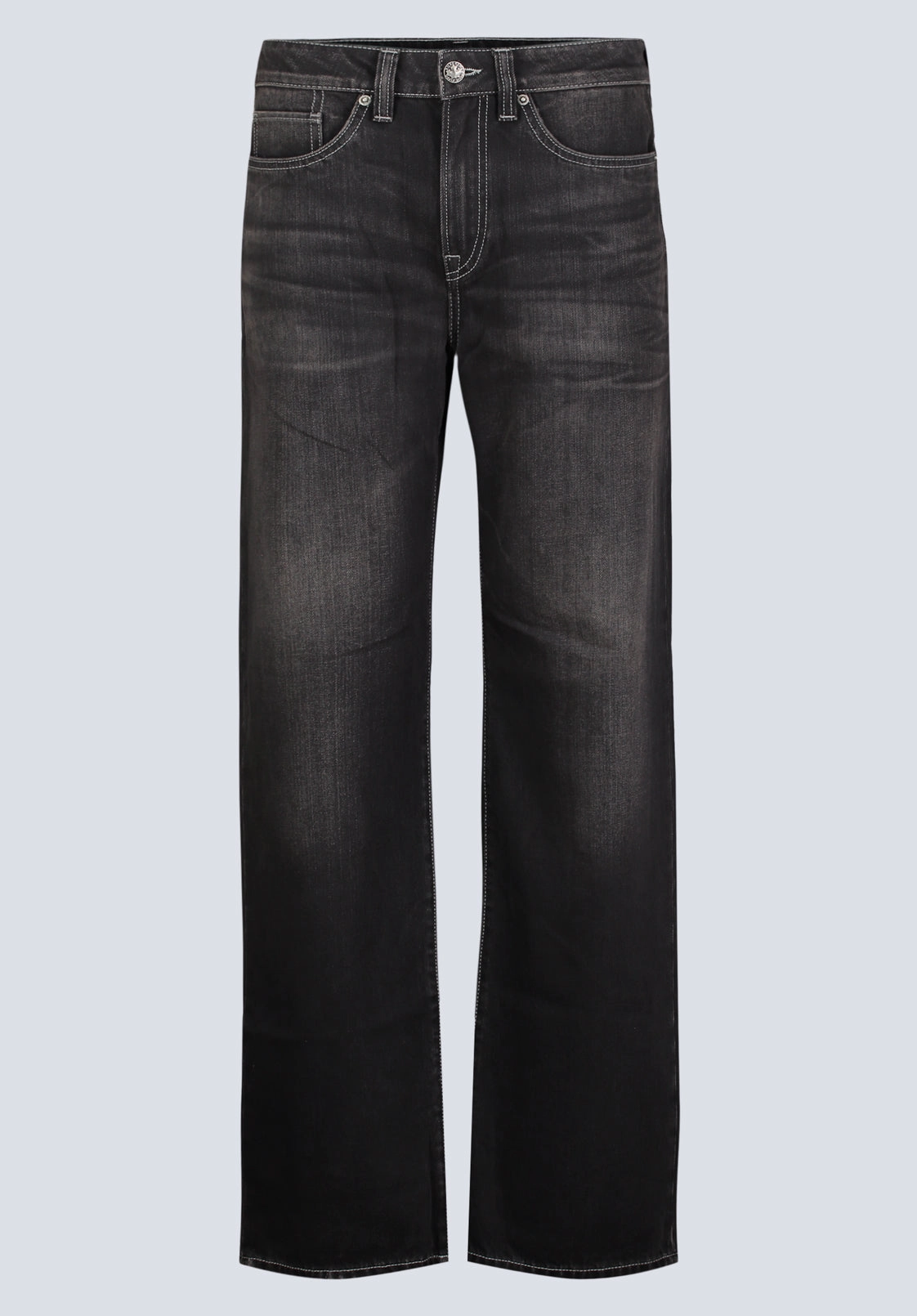 Loose Fit Matt Men's Jeans, Vintage Sanded Black - BM26007 Easy Pair Fitted Comfort