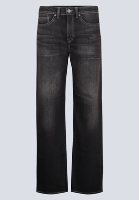 Wide Leg Silhouette Day To Day Loose Fit Matt Men's Jeans, Vintage Sanded Black - BM26007