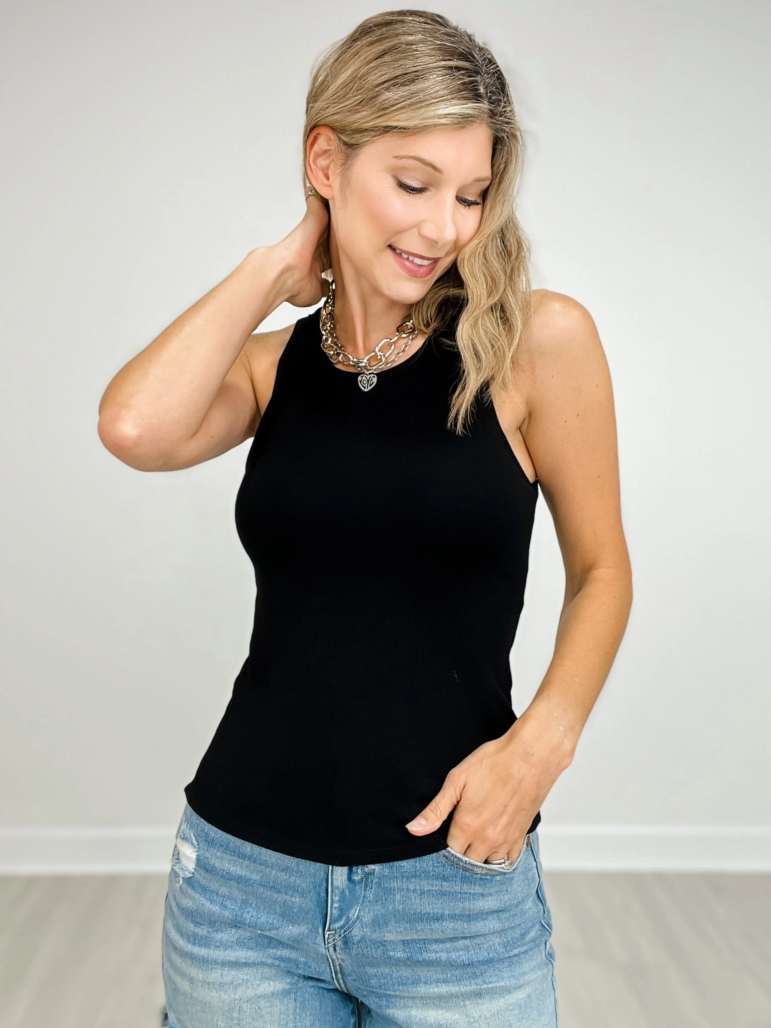 Unstructured Fit YarnBlend Loose High Neck Brami