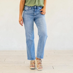 Lovervet Enhance Super High Rise Slim Wide Jeans Medium Blue Wash Trend Setter Trendy Premium