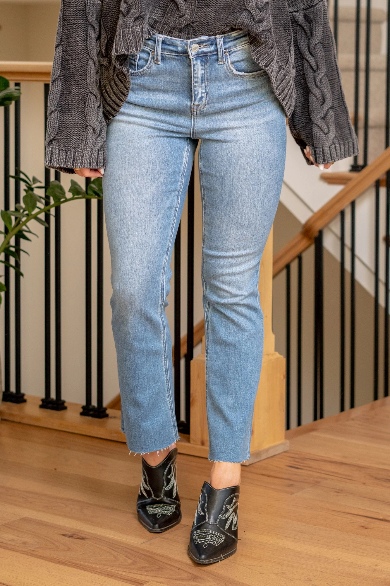 LOVERVET Waiting High Rise Kick Flare Regular & Plus Sizes Medium Blue Wash Cool Outfitters