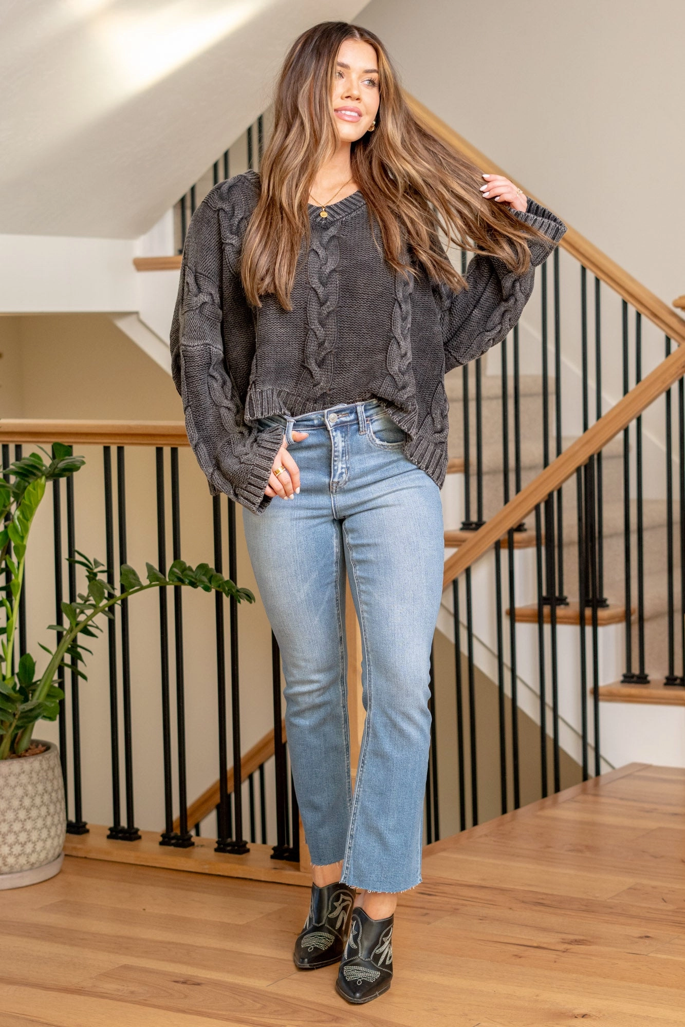 LOVERVET Waiting High Rise Kick Flare Regular & Plus Sizes Medium Blue Wash Outfit Ease