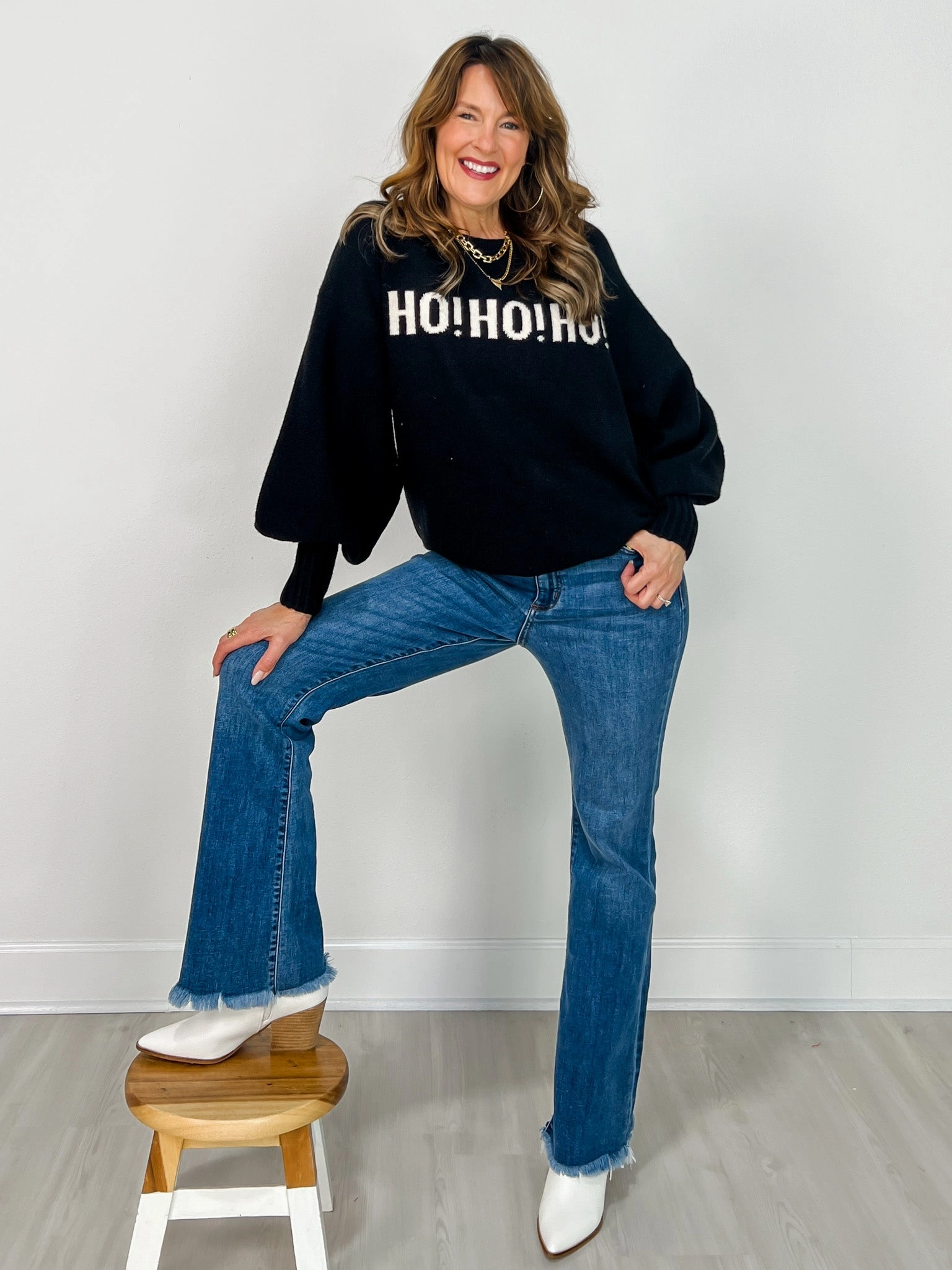 Cozy and Soft Breathable Fit Wear Christmas Sweater With Front and Back Lettering