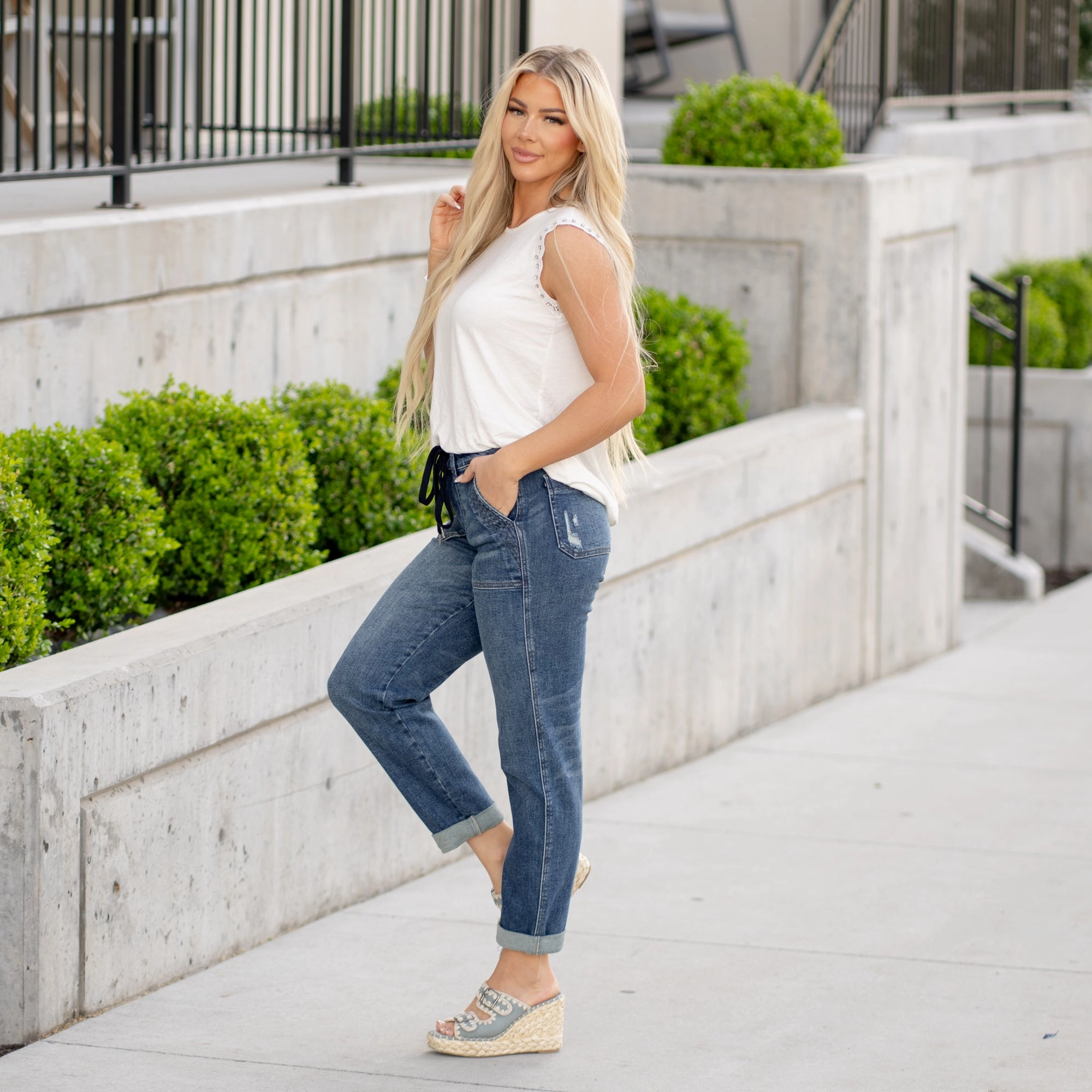 Sustainable Denim Production Chill Factor High Rise Denim Joggers Regular & Plus Sizes