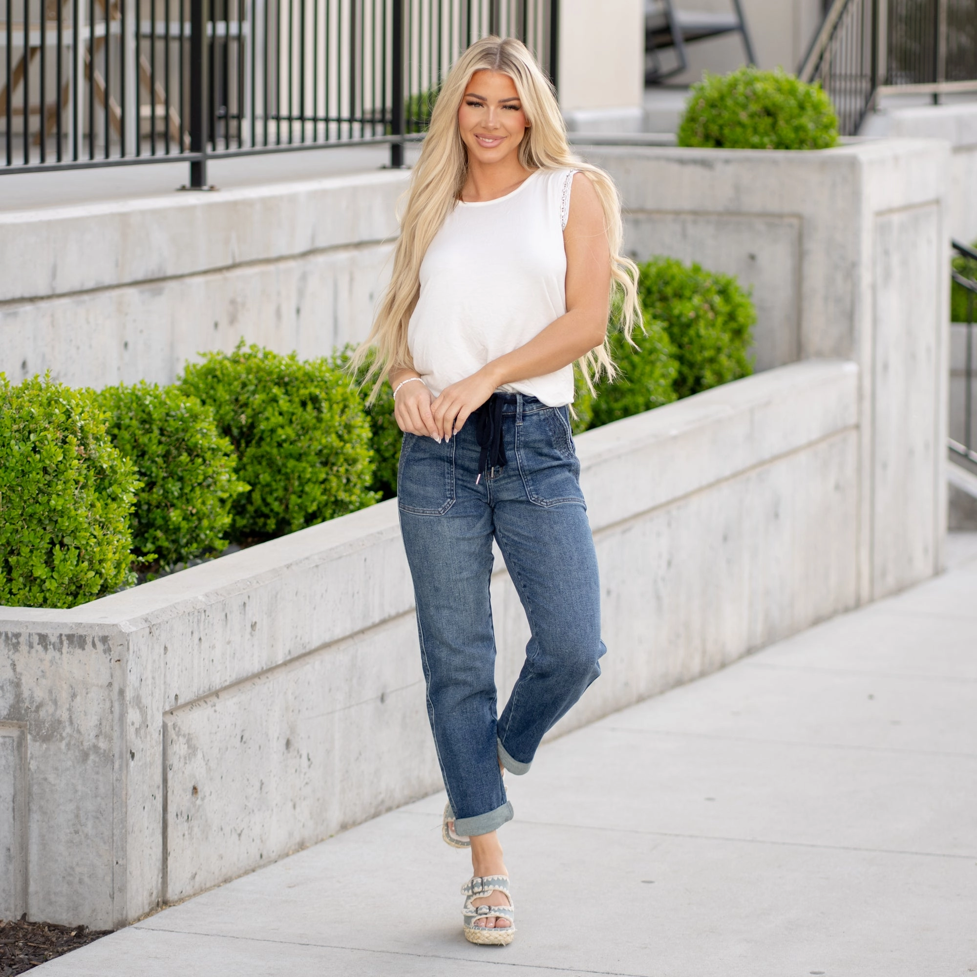 Chill Factor High Rise Denim Joggers Regular & Plus Sizes Easy Essentials