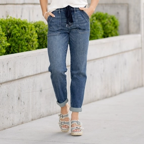 Teen Outfit Bold Urban Explorer All-Purpose Use Chill Factor High Rise Denim Joggers Regular & Plus Sizes