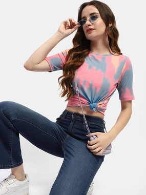 Madame Abstract Print Pink Regular T-Shirt ThermalLining VentilatedMesh