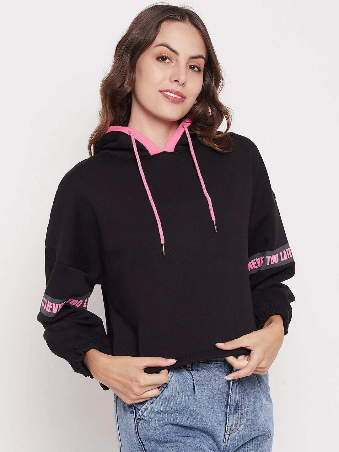 Cozy Collection Street Wear Madame Black Hooded Sweatshirt
