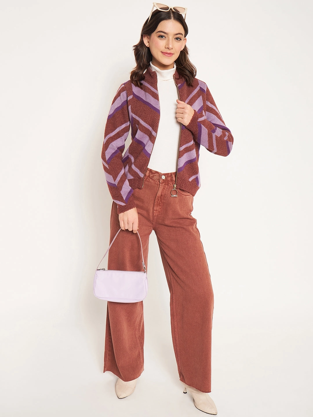 Madame Coffee High Neck Sweater Trendy Wardrobe Chill Design