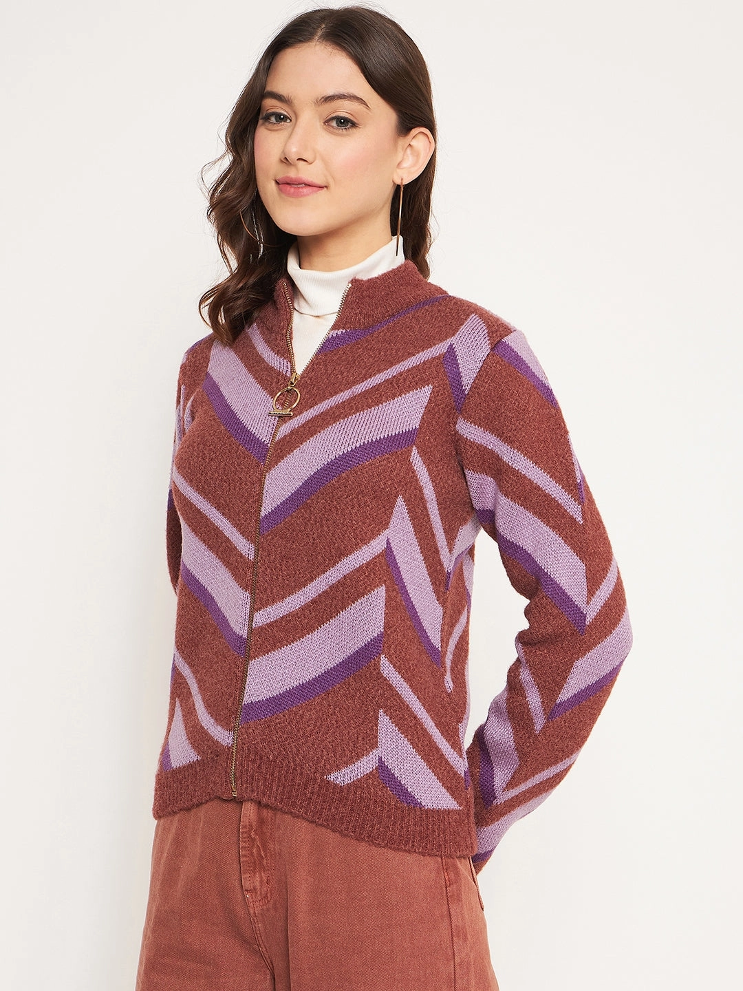 Sophisticated Layers Madame Coffee High Neck Sweater