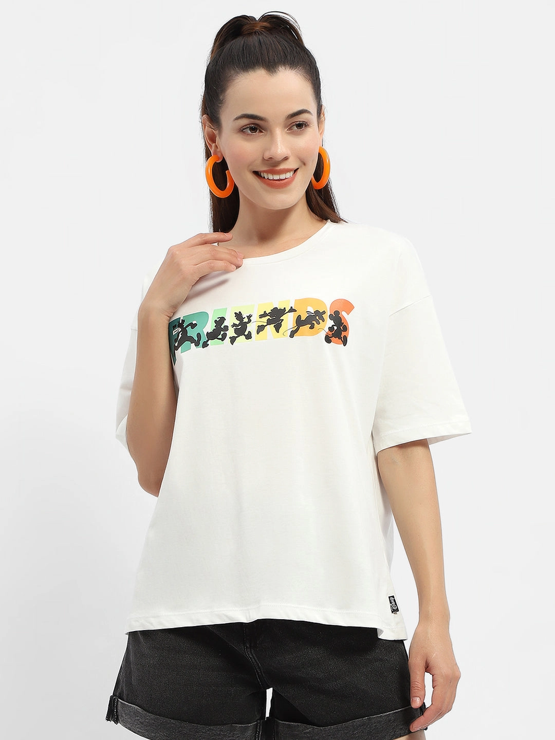 High Visibility Trim Madame Disney Graphic Print White Regular T-Shirt
