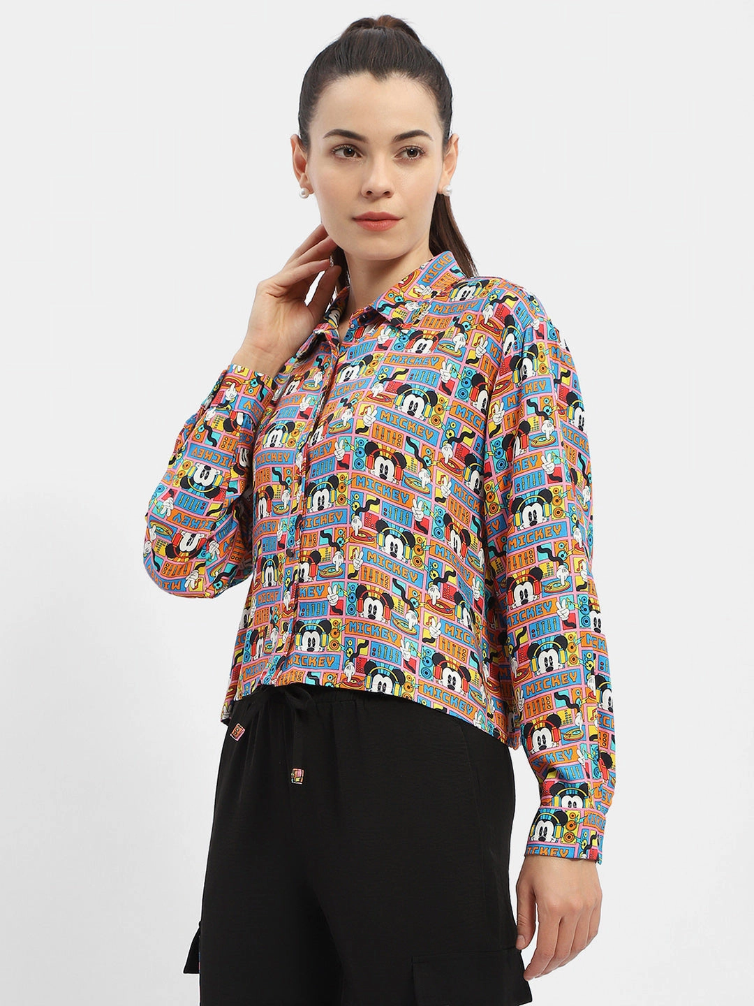 Madame Disney Printed Orange Shirt Reinforced Side Vents networking event