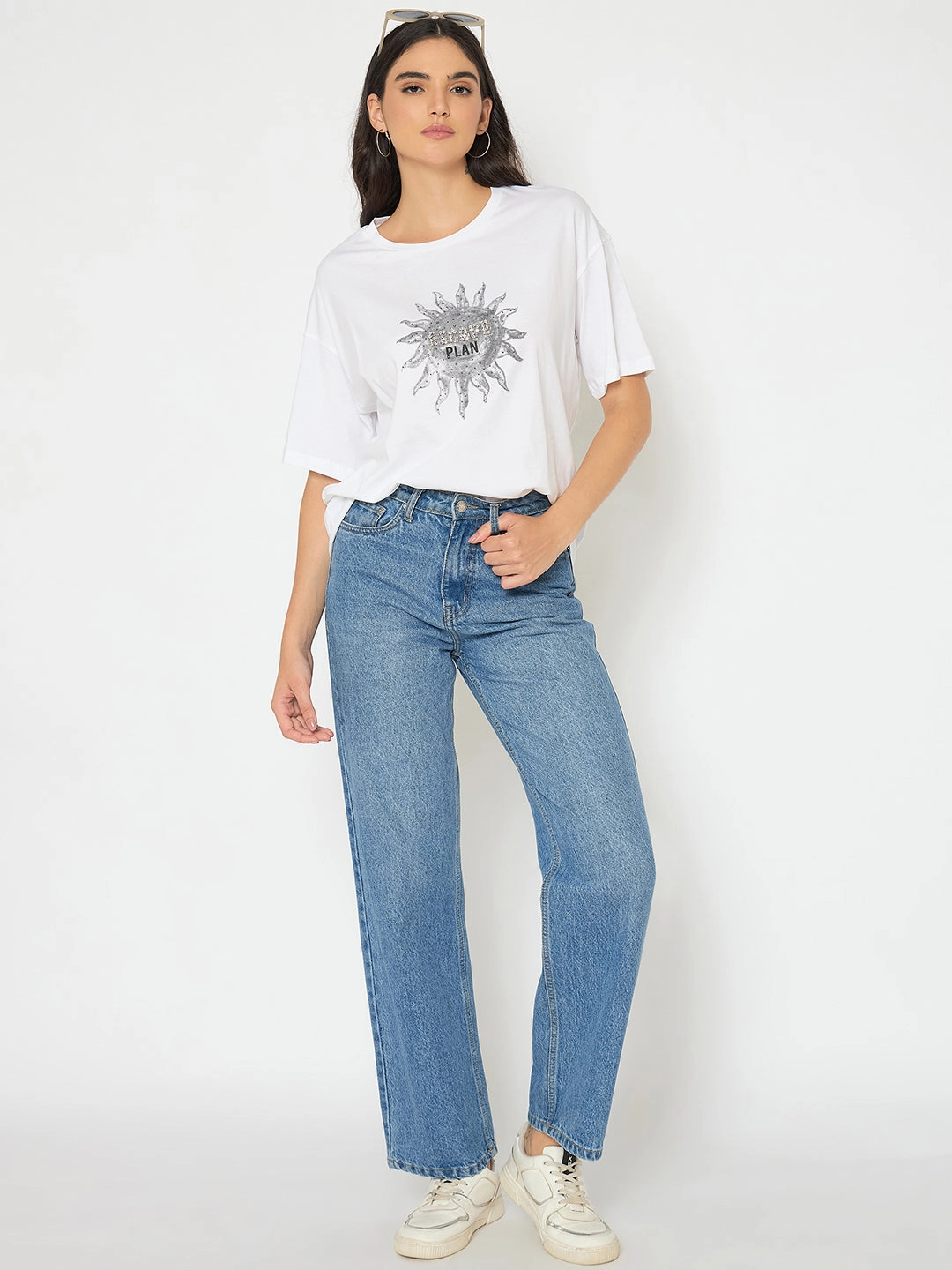 Madame Graphic Print White Cotton T-shirt CarbonNeutral Production Outdoor Apparel