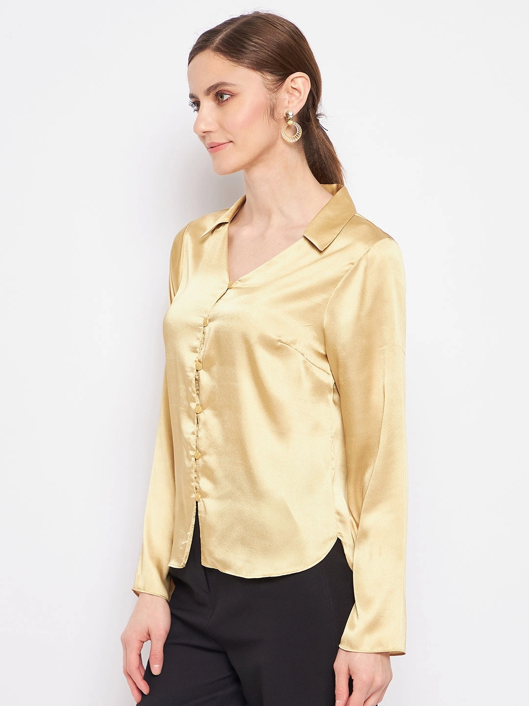 Madame Mustard Satin Shirt Premium Pima Cotton