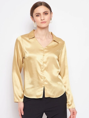 Comfort First Fit Madame Mustard Satin Shirt