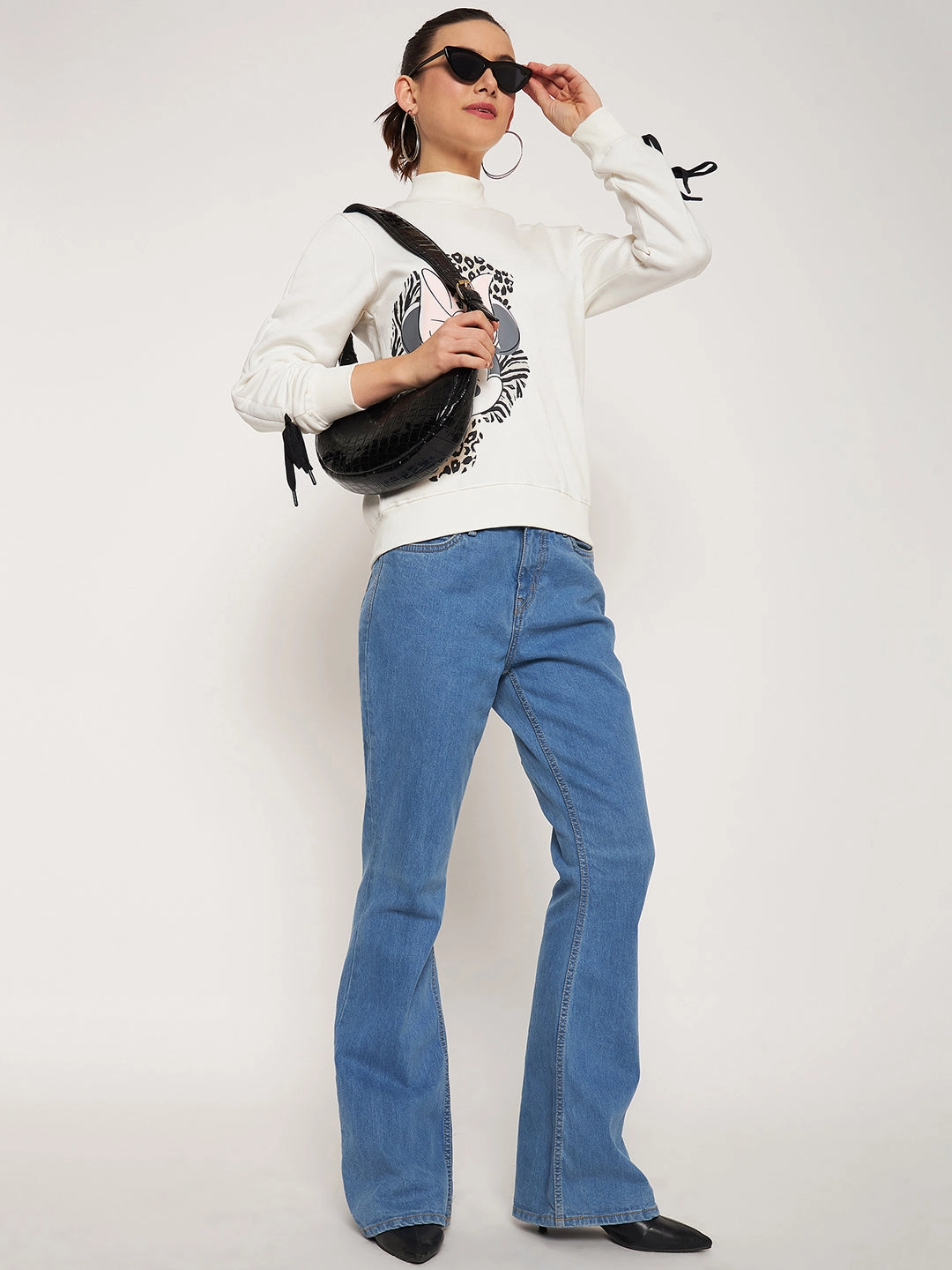 product metallic glamour product neon energy Madame Offwhite Disney Print Sweatshirt