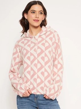 Vintage Style Madame Peach Hood Neck Sweatshirt