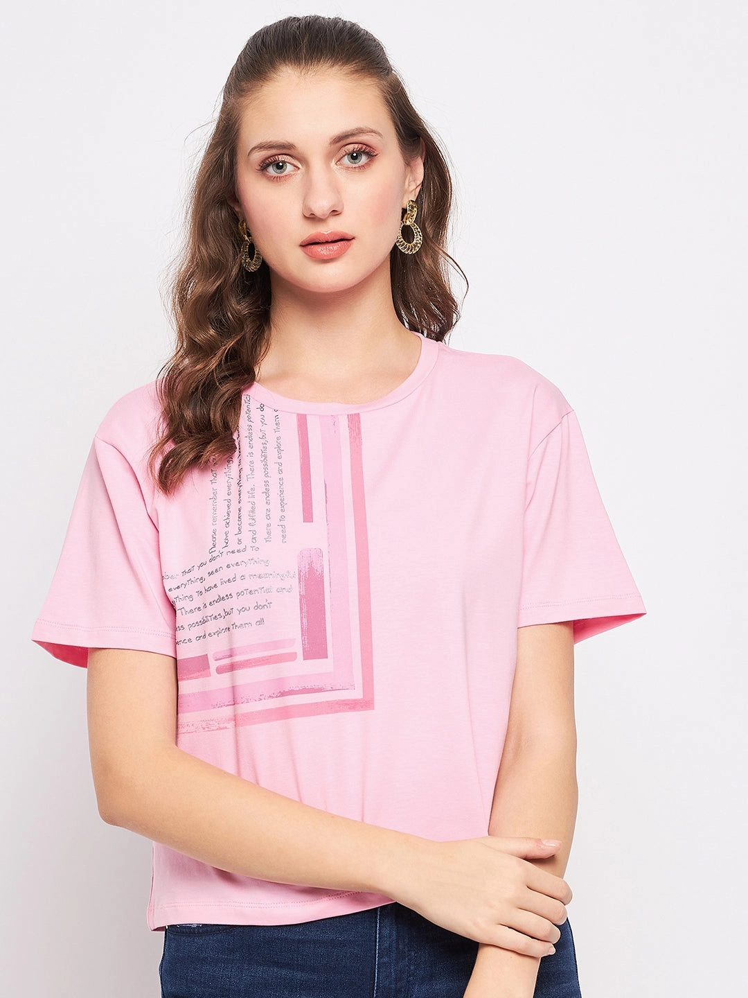 NonIrritatingTags Madame Pink Typography T-Shirt