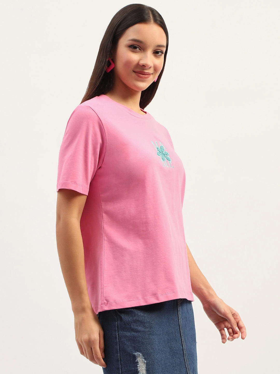 LowMaintenanceMaterial Yarn Dye Stripe Madame Printed Pink T-Shirt