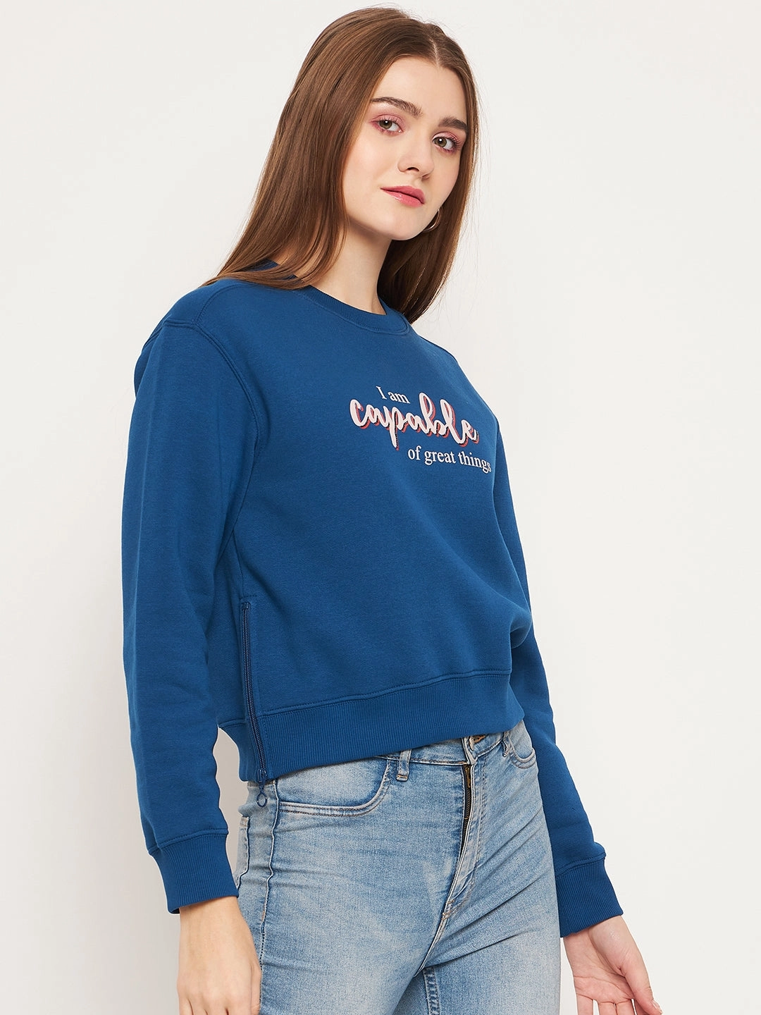 Corduroy Madame Typographic Royal Blue Sweatshirt