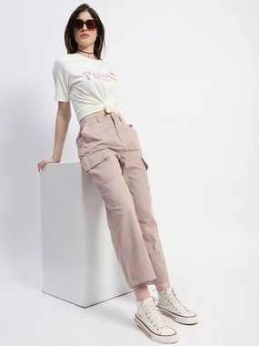 Madame Typography Print Off White Cotton T-Shirt AntiPilling Finish Relaxed Sweatshirt