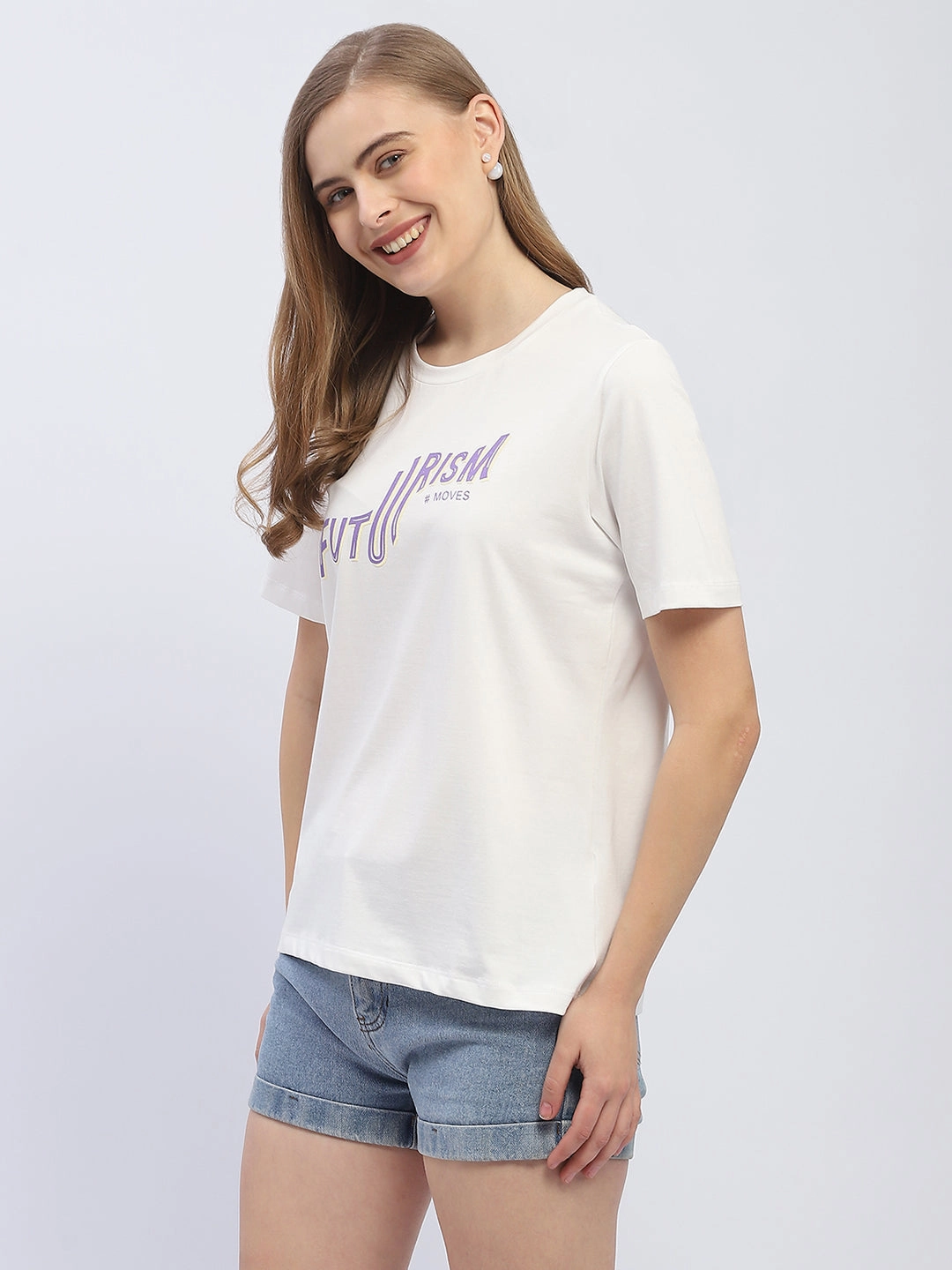 Quick Release Fasteners Madame Typography White Regular T-Shirt