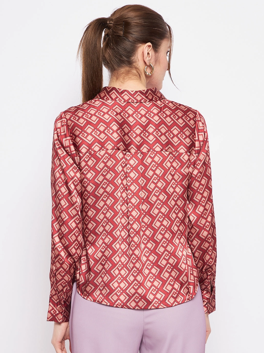 Trendy Look Madame Women Printed Rosewood Shirt