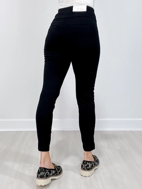 Durable Activewear Breathable Style Magic High Waisted Double Knit Skinny Pants in Black