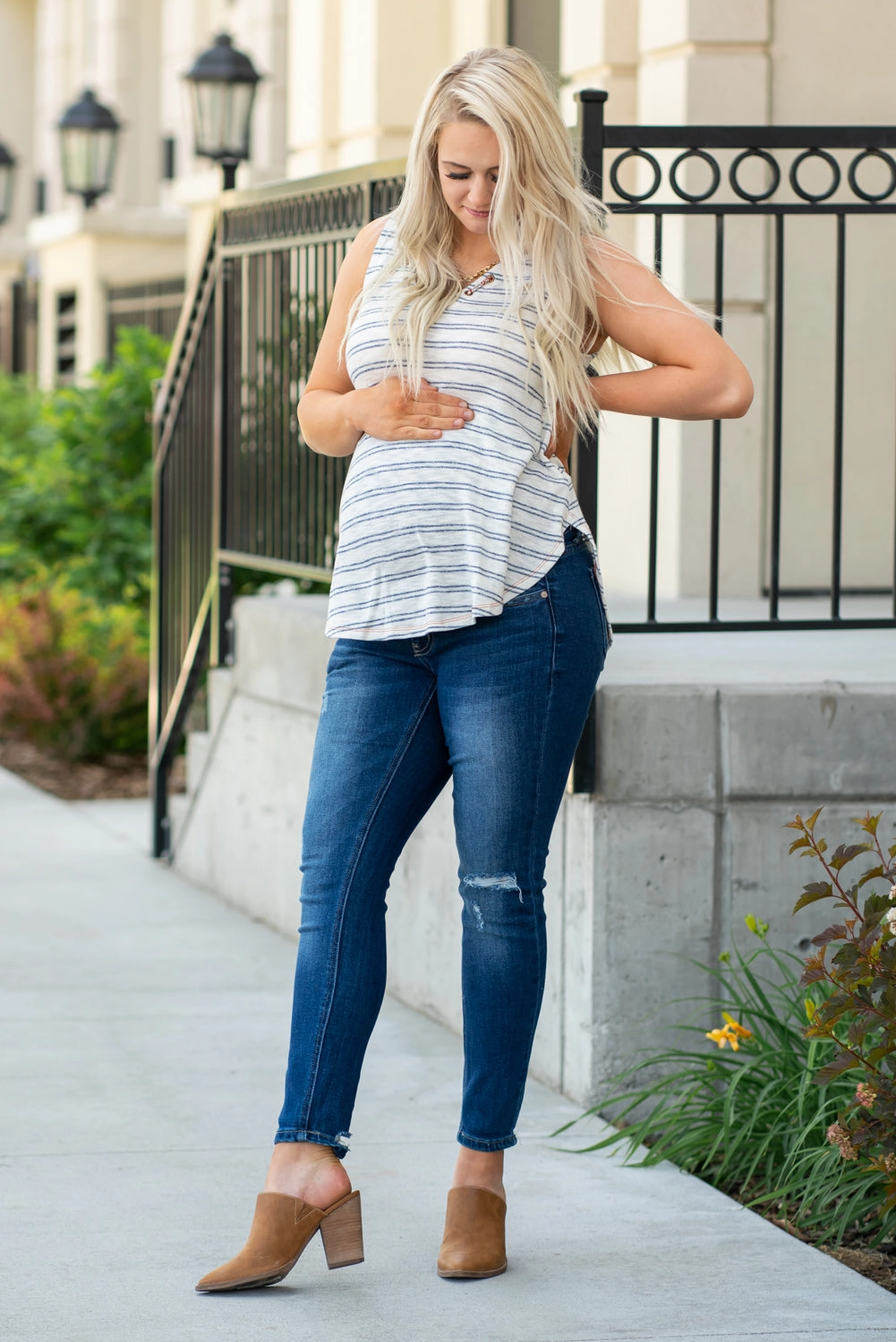 Maleya-Sue Maternity Fringe Skinny Fashion Comfort