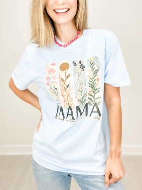 Durable Fiber Blend Mama Clothed in Strength Gold Foil Graphic Tee