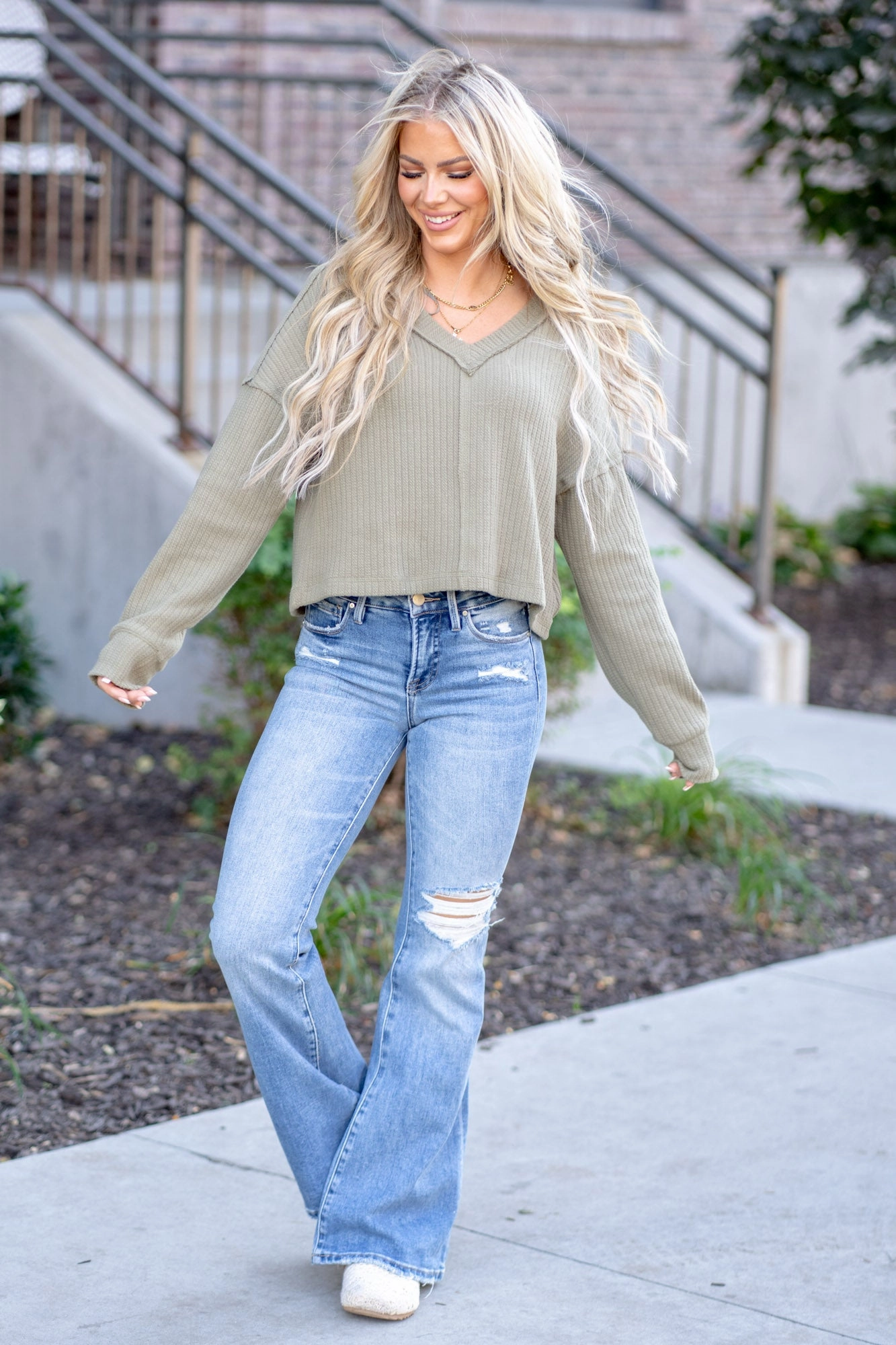 Clean Fit Parent Style Trend Setter Maple Grove Tummy Control Top Mid Rise Flare Regular & Plus Sizes