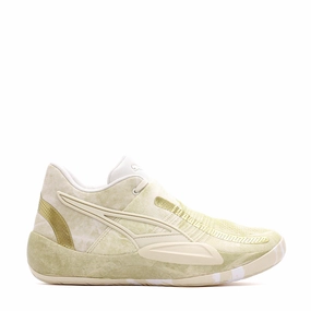 Puma Basketball Men Rise Nitro Nephrite Frosted Ivory Metallic Gold 378279-01 Foot Arch Frame