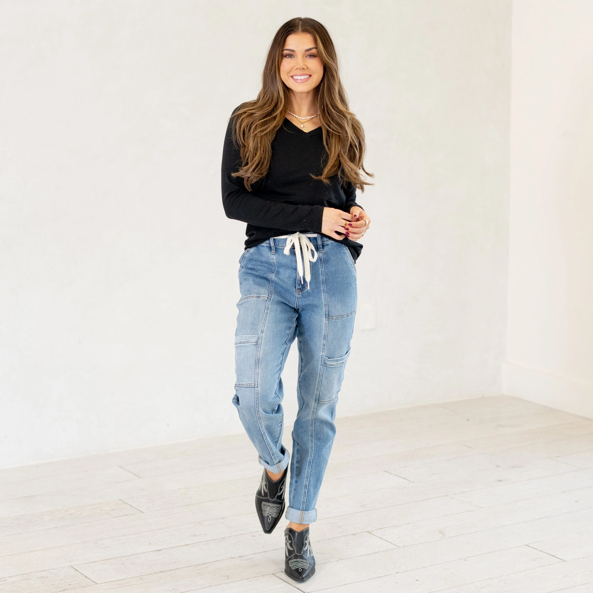 Meadow Breeze High Rise Cuffed Cargo Jogger Regular & Plus Sizes All Around Artist Vibe Smooth