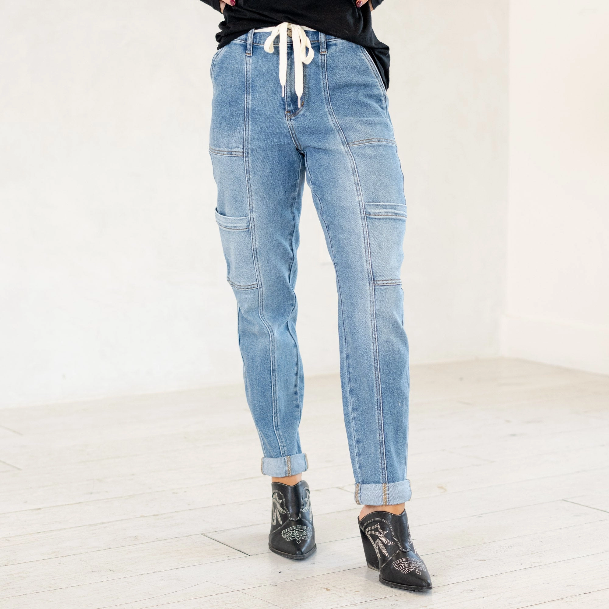 Affordable Unisex Wear Meadow Breeze High Rise Cuffed Cargo Jogger Regular & Plus Sizes