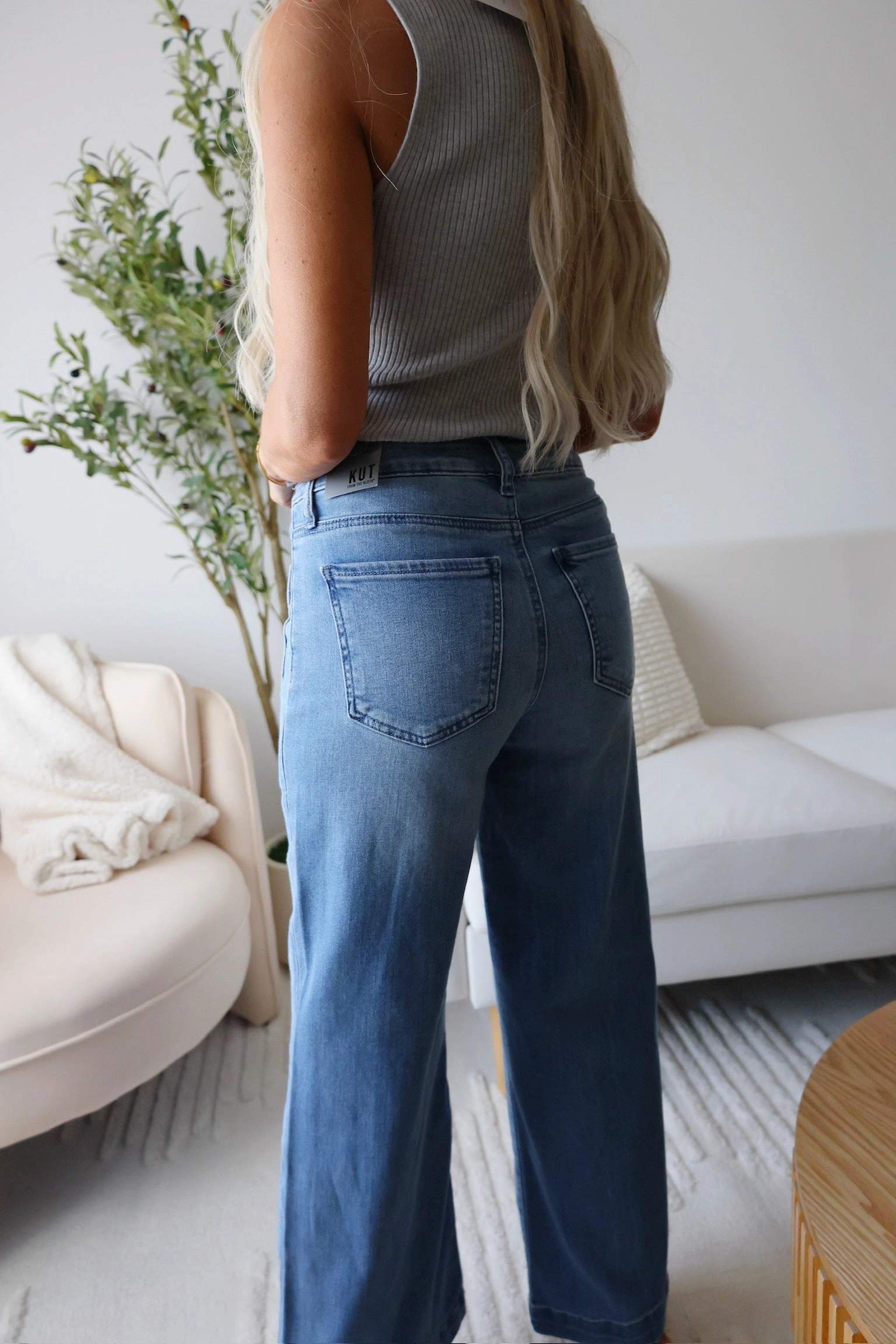 Bold Road Trip Meg High Rise Fab Ab Wide Leg Jean - Assertive