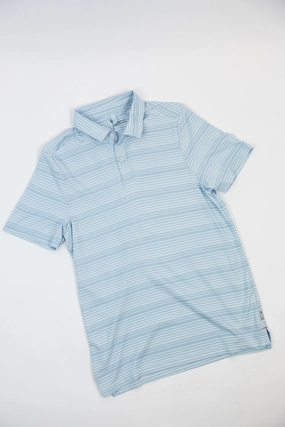 Men's DropTemp Dry Polo | Shadow Stripe/Light Blue Tagless Labeling Bold Hue