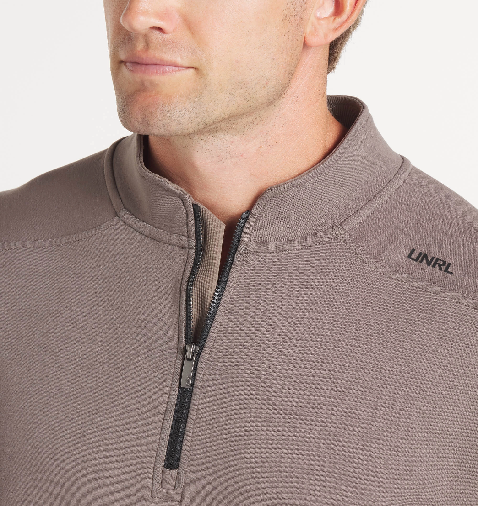 Zip Front Men's UNRL Outbound Quarter Zip | Dark Taupe