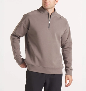 Men's UNRL Outbound Quarter Zip | Dark Taupe Flexible Placket Structure