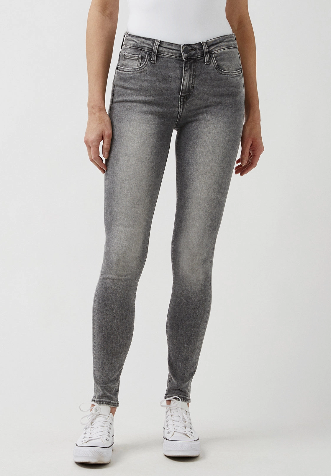 Mid Rise Skinny Alexa Women's Jeans in Light Carbon Grey - BL15671 Lightweight Morning Stroll Durable Bold Casual Friday