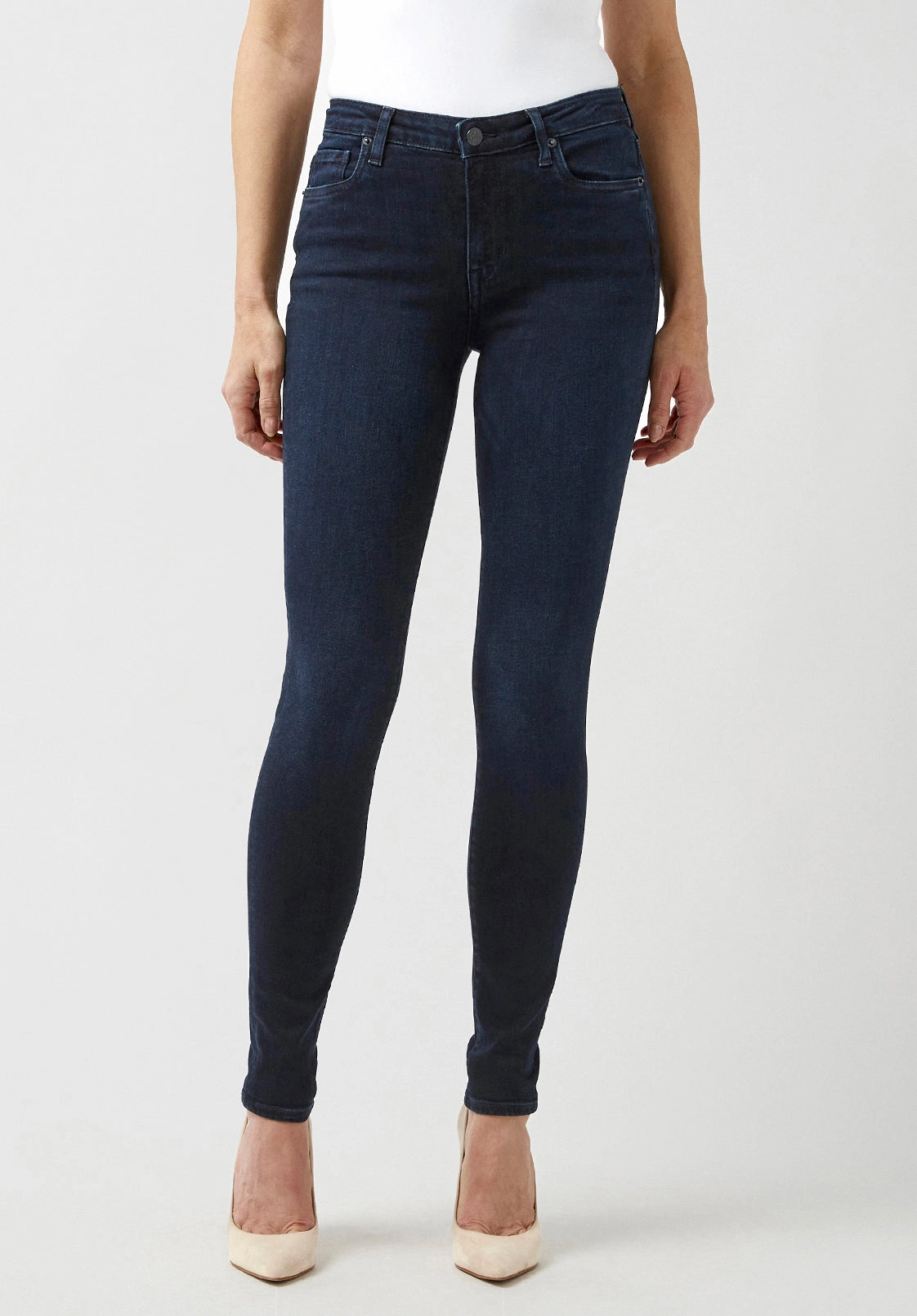 Mid Rise Skinny Alexa Women's Jeans in Rinsed Dark Blue Rinsed - BL15670 Cool And Simple