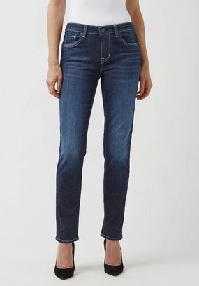 Loose Smooth Shopping Day Mid Rise Slim Carrie Women's Jeans in Reckless Blue - BL15674
