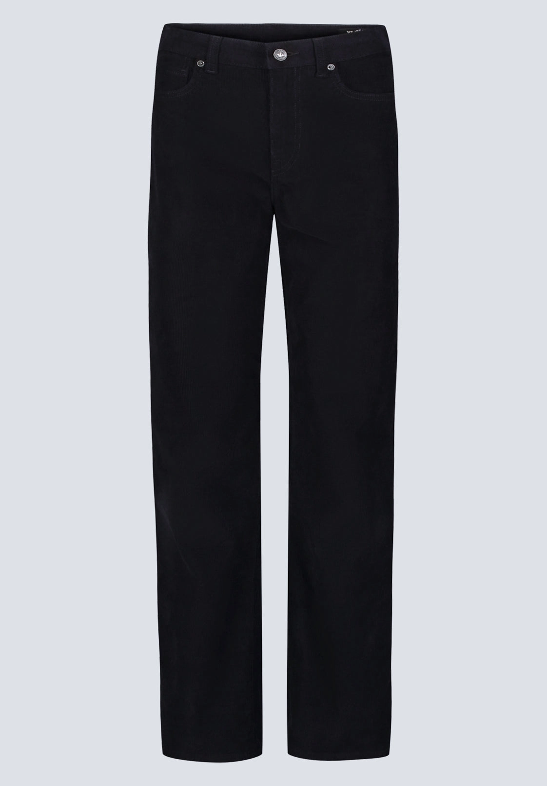 Perfect Silhouette Double Stitched Seams Mid Rise Straight Mary Women's Pants, Rinse Washed Black - BL16007