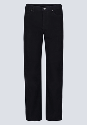 Perfect Silhouette Double Stitched Seams Mid Rise Straight Mary Women's Pants, Rinse Washed Black - BL16007