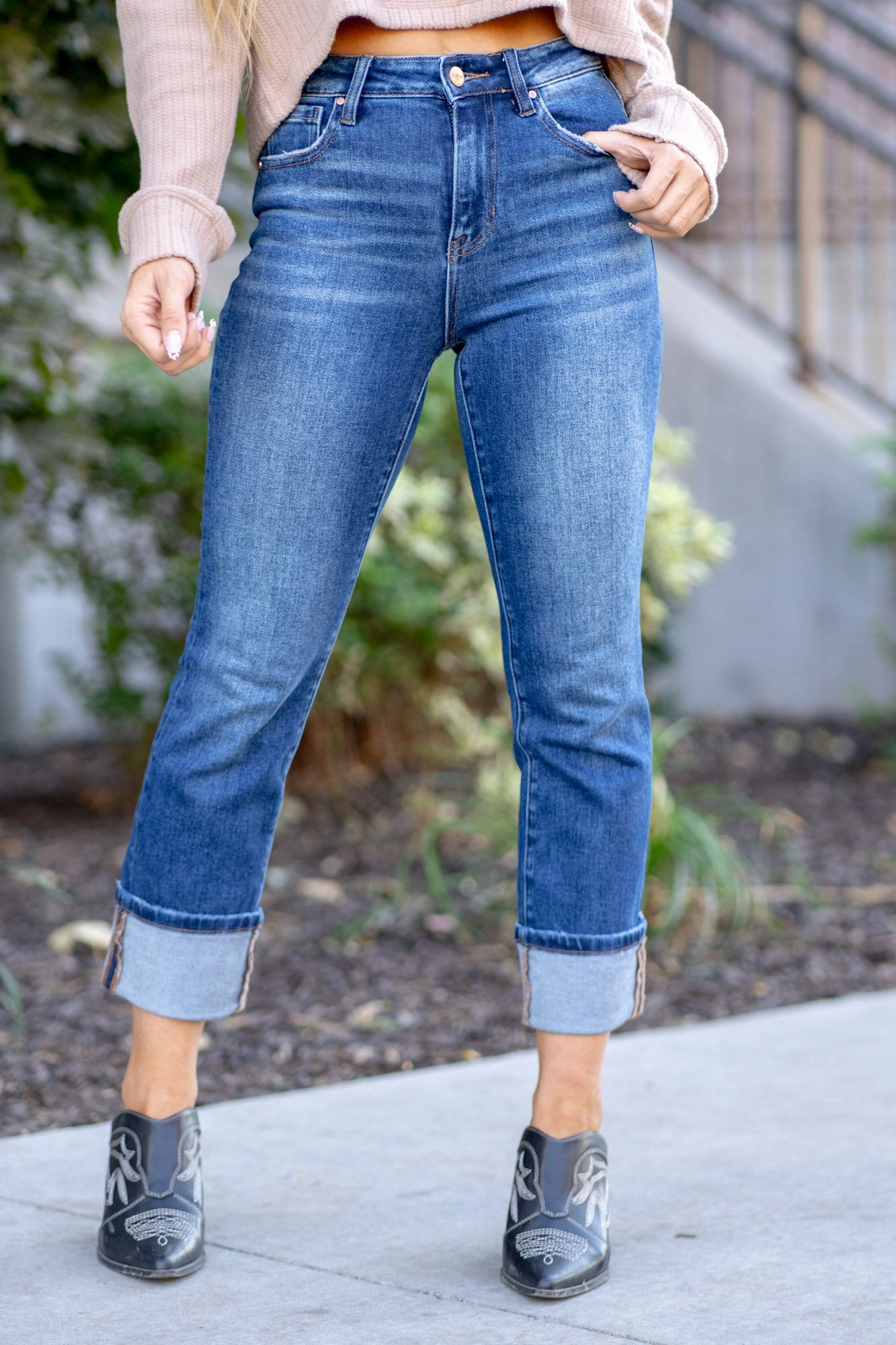 Basic Layers Sharp Vibe Sun Is Out High Rise Cuffed Straight Leg Regular & Plus Sizes