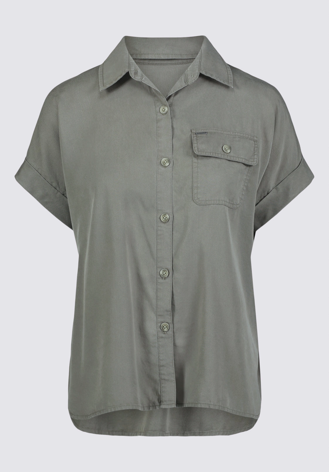 Milly Women's Short Sleeve Shirt, Khaki - WT0132S Seasonal Collection Ethical production