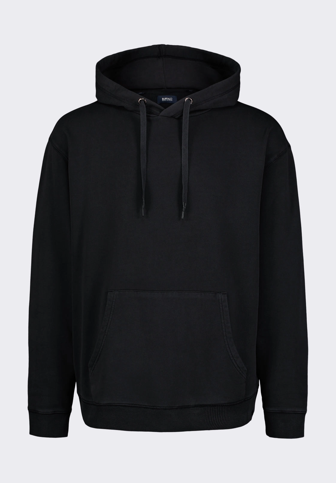 meeting look Ultra Soft Handfeel Finley Men's Relaxed Hooded Sweatshirt, Black - BM24534