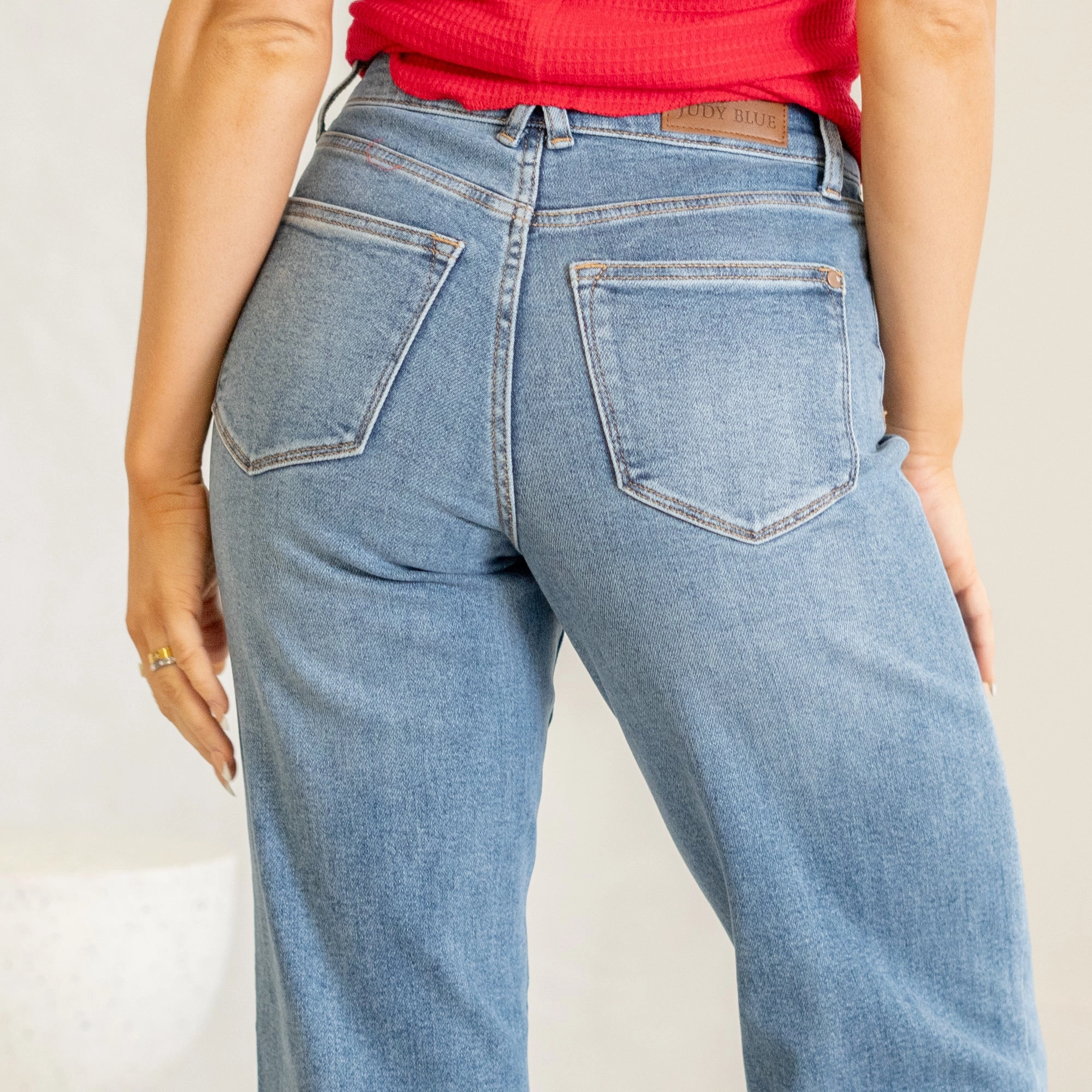 Stars Align High Rise Front Seam Wide Leg Regular & Plus Sizes Vintage Wash Timeless Fashion