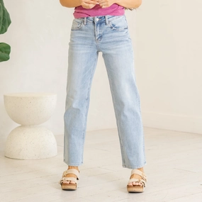 Day Wear Belt Loop Reinforcement VERVET Deference Mid Rise Dad Fit Regular & Plus Sizes Jeans Light Blue