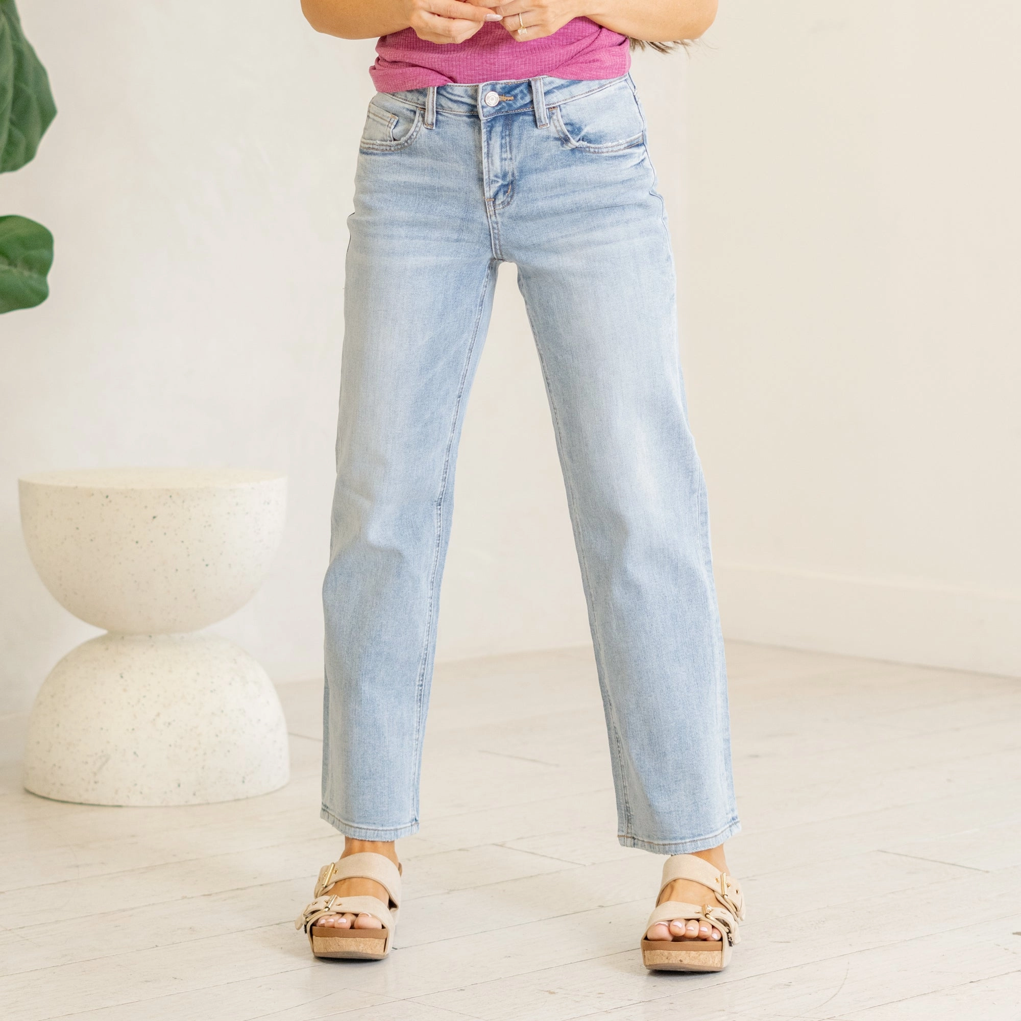 Day Wear Belt Loop Reinforcement VERVET Deference Mid Rise Dad Fit Regular & Plus Sizes Jeans Light Blue